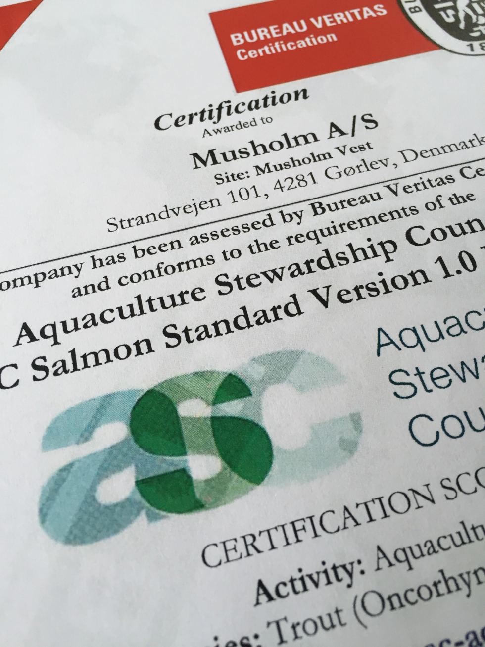 ”Musholm Vest” er Danmarks første ASC-certificerede havbrug